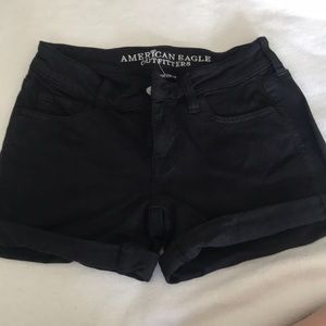 Black jean shorts